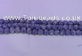 CRO850 15.5 inches 4mm round matte blue spot beads