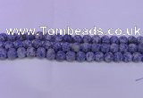 CRO853 15.5 inches 10mm round matte blue spot beads