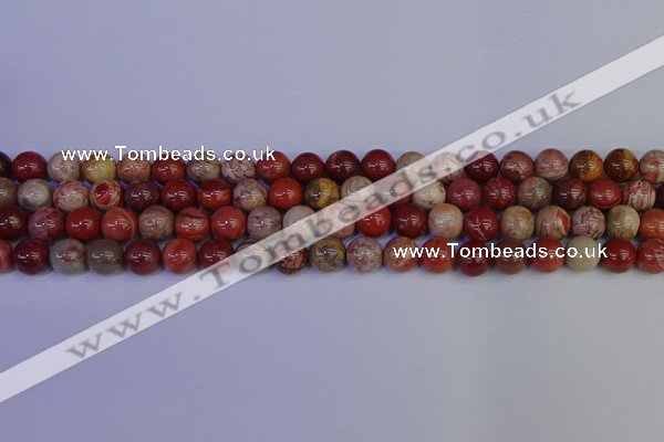 CRO872 15.5 inches 8mm round red porcelain beads wholesale