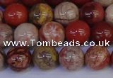 CRO873 15.5 inches 10mm round red porcelain beads wholesale