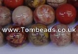 CRO875 15.5 inches 14mm round red porcelain beads wholesale