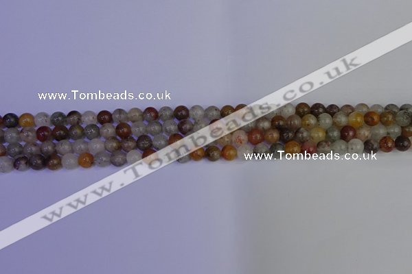 CRO890 15.5 inches 4mm round mixed lodalite quartz beads wholesale