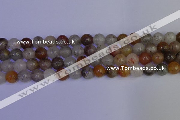 CRO895 15.5 inches 14mm round mixed lodalite quartz beads wholesale