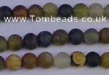 CRO910 15.5 inches 4mm round matte golden pietersite beads