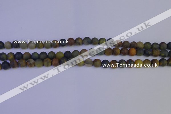 CRO911 15.5 inches 6mm round matte golden pietersite beads