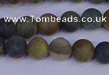 CRO912 15.5 inches 8mm round matte golden pietersite beads