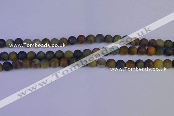 CRO912 15.5 inches 8mm round matte golden pietersite beads