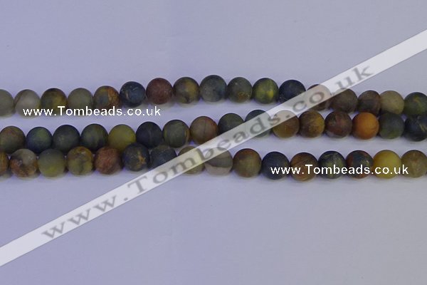 CRO913 15.5 inches 10mm round matte golden pietersite beads