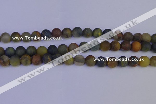 CRO914 15.5 inches 12mm round matte golden pietersite beads