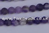 CRO921 15.5 inches 6mm round matte dogtooth amethyst beads