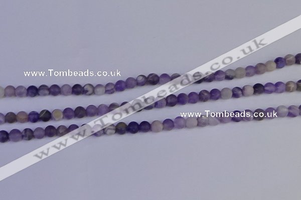 CRO921 15.5 inches 6mm round matte dogtooth amethyst beads