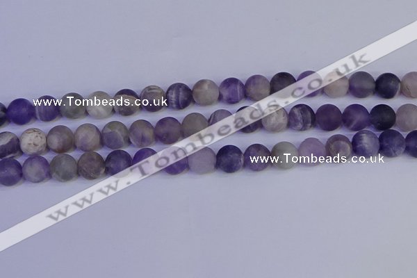 CRO924 15.5 inches 12mm round matte dogtooth amethyst beads