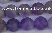 CRO925 15.5 inches 14mm round matte dogtooth amethyst beads