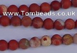 CRO930 15.5 inches 4mm round matte red jasper beads wholesale