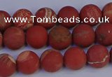 CRO932 15.5 inches 8mm round matte red jasper beads wholesale