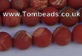 CRO933 15.5 inches 10mm round matte red jasper beads wholesale