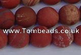 CRO934 15.5 inches 12mm round matte red jasper beads wholesale