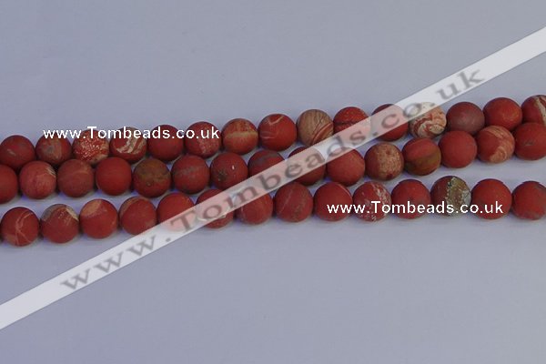 CRO934 15.5 inches 12mm round matte red jasper beads wholesale