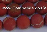 CRO935 15.5 inches 14mm round matte red jasper beads wholesale