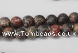 CRO94 15.5 inches 8mm round red leopard skin jasper beads wholesale