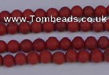 CRO940 15.5 inches 4mm round matte red jasper beads wholesale