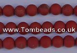 CRO941 15.5 inches 6mm round matte red jasper beads wholesale