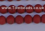 CRO942 15.5 inches 8mm round matte red jasper beads wholesale