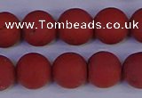 CRO945 15.5 inches 14mm round matte red jasper beads wholesale