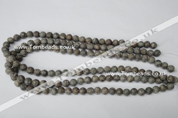 CRO95 15.5 inches 8mm round Chinese leopard skin jasper beads wholesale