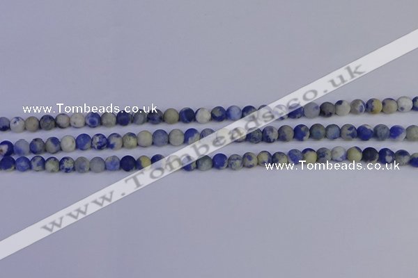 CRO950 15.5 inches 4mm round matte sodalite beads wholesale