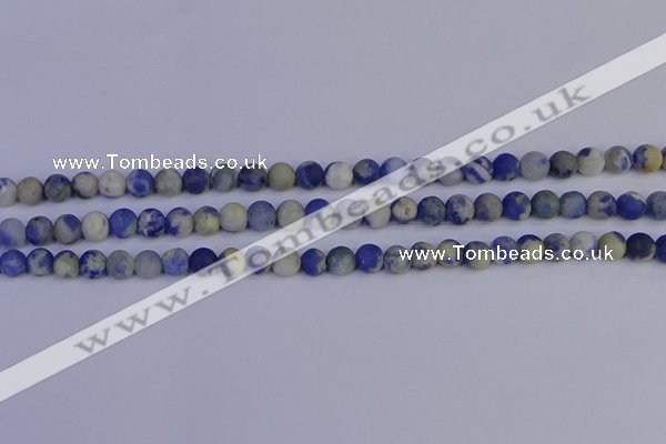 CRO951 15.5 inches 6mm round matte sodalite beads wholesale