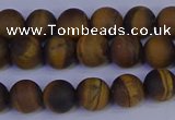 CRO962 15.5 inches 8mm round matte yellow tiger eye beads wholesale