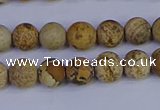 CRO971 15.5 inches 6mm round matte picture jasper beads wholesale