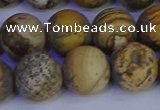 CRO975 15.5 inches 14mm round matte picture jasper beads wholesale