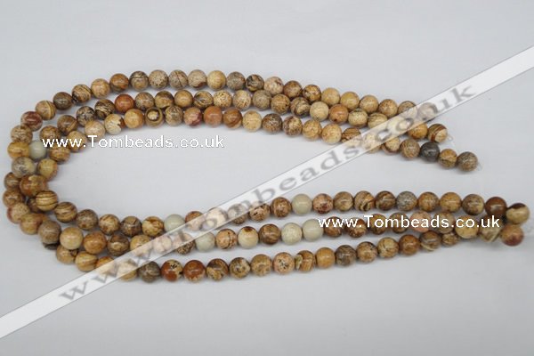 CRO98 15.5 inches 8mm round picture jasper beads wholesale