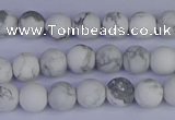 CRO981 15.5 inches 6mm round matte white howlite beads wholesale