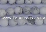 CRO982 15.5 inches 8mm round matte white howlite beads wholesale