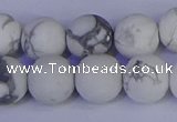 CRO985 15.5 inches 14mm round matte white howlite beads wholesale