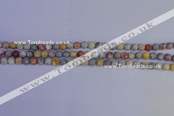 CRO991 15.5 inches 6mm round matte sky eye stone beads wholesale