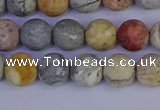 CRO992 15.5 inches 8mm round matte sky eye stone beads wholesale