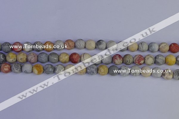 CRO993 15.5 inches 10mm round matte sky eye stone beads wholesale