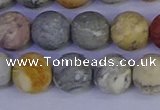 CRO994 15.5 inches 12mm round matte sky eye stone beads wholesale