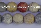 CRO995 15.5 inches 14mm round matte sky eye stone beads wholesale