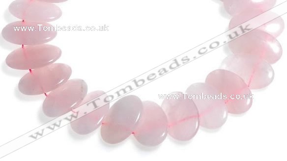 CRQ03 16 inches 20*38mm oval rose quartz beads Wholesale