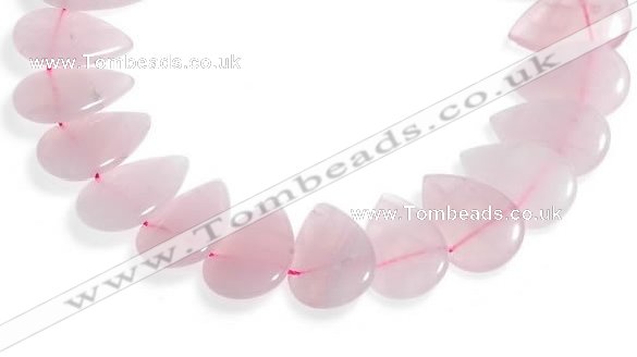 CRQ05 15 inch 20*30mm flat teardrop rose quartz beads Wholesale