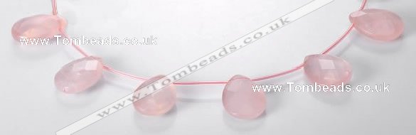 CRQ06 19*25mm faceted teardrop A grade natural rose quartz beads