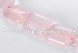 CRQ07 10*14mm rectangle A grade natural rose quartz beads