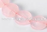 CRQ10 16mm coin A grade natural rose quartz beads Wholesale