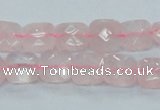 CRQ100 15.5 inches 10*10mm faceted square natural rose quartz beads