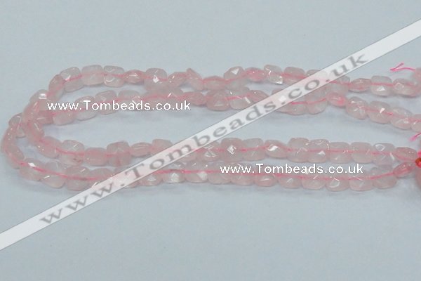 CRQ100 15.5 inches 10*10mm faceted square natural rose quartz beads